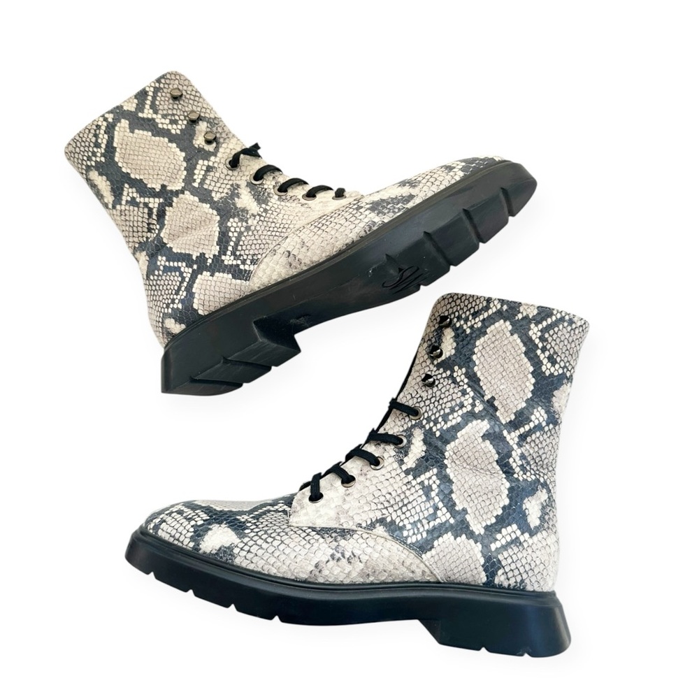 Stuart Weitzman Mckenzee Python Leather Combat Bo… - image 5